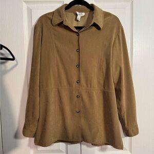 Talbots brown light overcoat jacket medium stretch